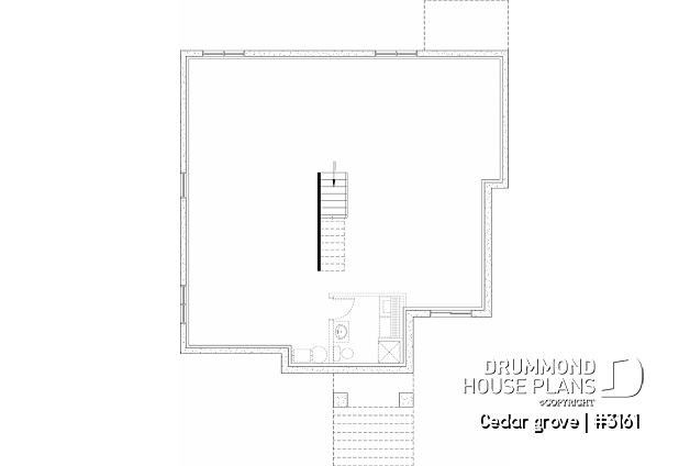 Unfinished basement - Single-story home model, 2 to 4 bedrooms, office, pantry, mudroom, optionnel finished basement ($) - Cedar grove