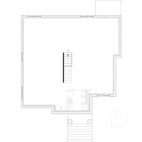 Unfinished basement - Single-story home model, 2 to 4 bedrooms, office, pantry, mudroom, optionnel finished basement ($) - Cedar grove