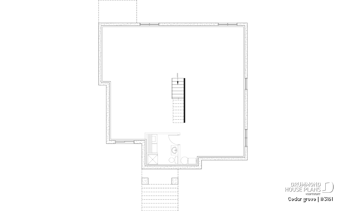 Unfinished basement - Single-story home model, 2 to 4 bedrooms, office, pantry, mudroom, optionnel finished basement ($) - Cedar grove