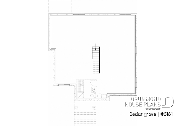 Unfinished basement - Single-story home model, 2 to 4 bedrooms, office, pantry, mudroom, optionnel finished basement ($) - Cedar grove