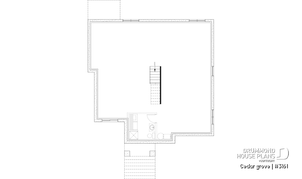 Unfinished basement - Single-story home model, 2 to 4 bedrooms, office, pantry, mudroom, optionnel finished basement ($) - Cedar grove