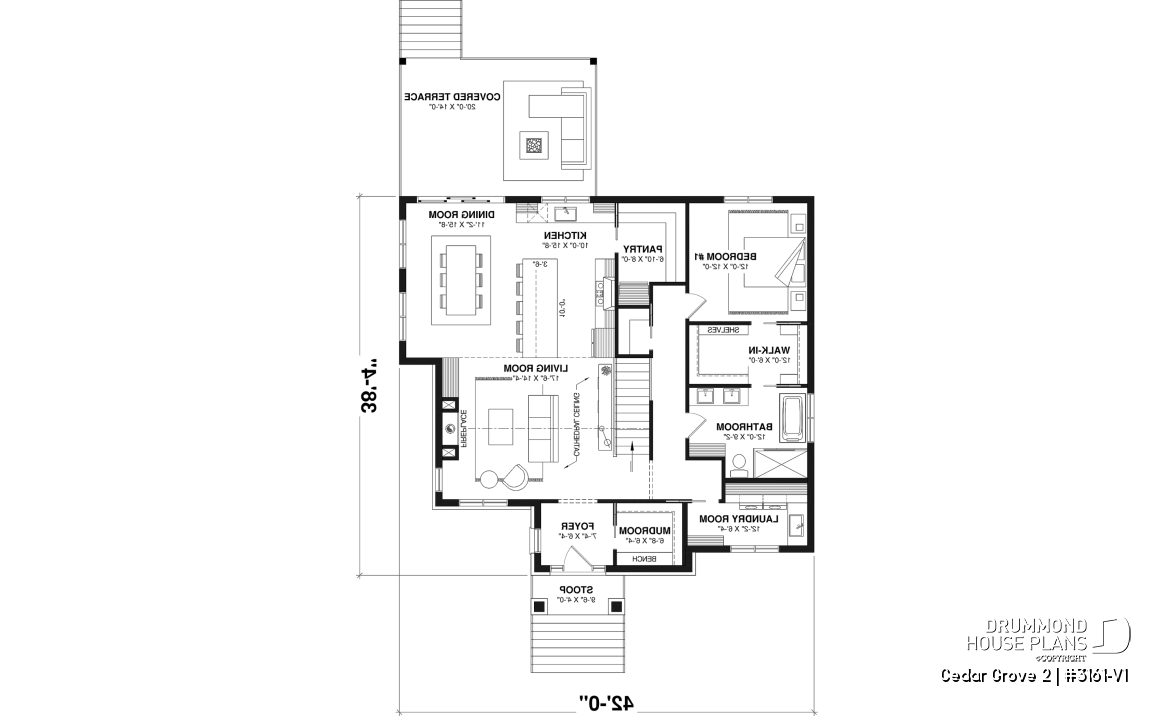 1st level - Modern small farmhouse with open concept, main floor master suite, cathedral ceiling &amp; opt. finished basement - Cedar Grove 2