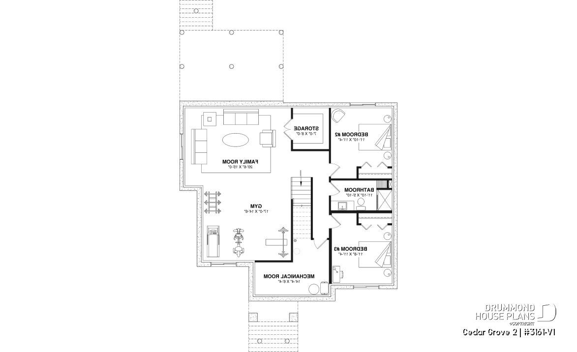 Finished basement (Optional $) - Modern small farmhouse with open concept, main floor master suite, cathedral ceiling &amp; opt. finished basement - Cedar Grove 2