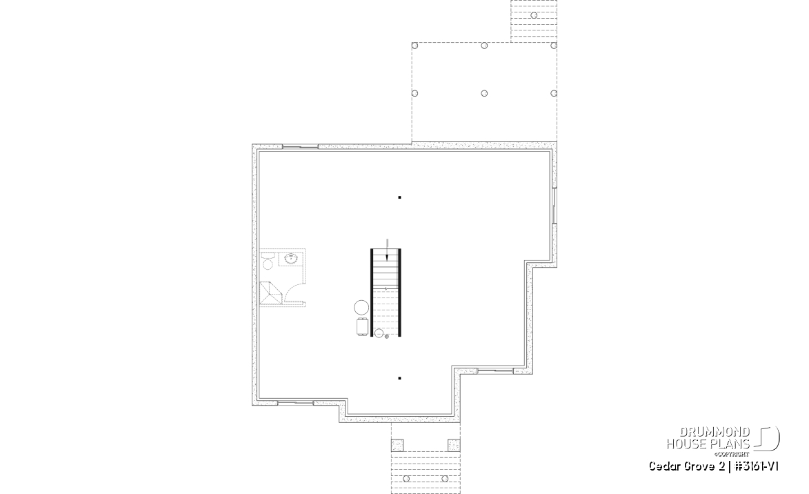 Unfinished basement - Modern small farmhouse with open concept, main floor master suite, cathedral ceiling &amp; opt. finished basement - Cedar Grove 2