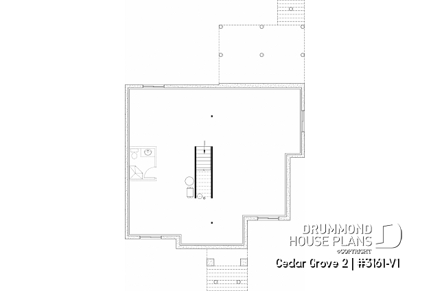 Unfinished basement - Modern small farmhouse with open concept, cathedral ceiling and optional finished basement - Cedar Grove 2