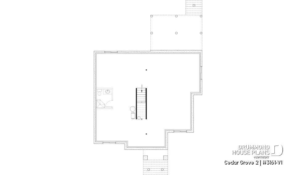 Unfinished basement - Modern small farmhouse with open concept, main floor master suite, cathedral ceiling &amp; opt. finished basement - Cedar Grove 2