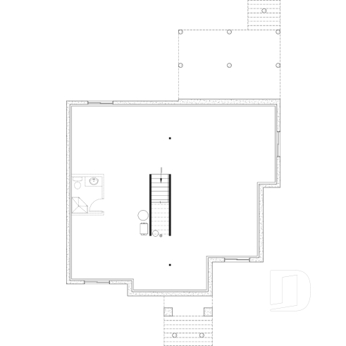 Unfinished basement - Modern small farmhouse with open concept, main floor master suite, cathedral ceiling & opt. finished basement - Cedar Grove 2