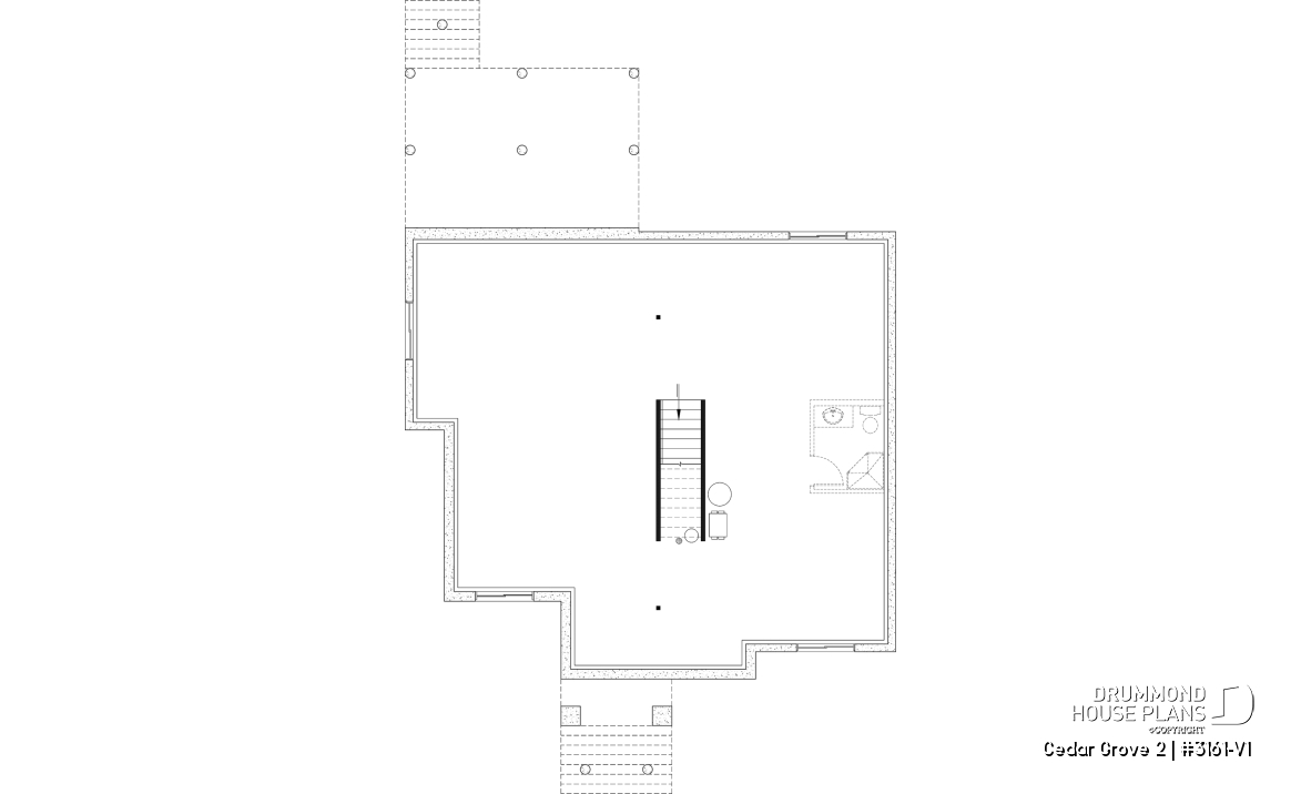 Unfinished basement - Modern small farmhouse with open concept, main floor master suite, cathedral ceiling &amp; opt. finished basement - Cedar Grove 2
