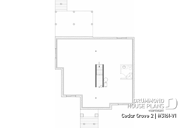 Unfinished basement - Modern small farmhouse with open concept, cathedral ceiling and optional finished basement - Cedar Grove 2