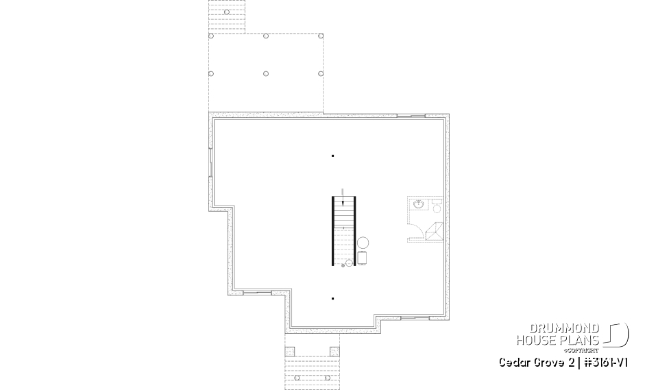 Unfinished basement - Modern small farmhouse with open concept, main floor master suite, cathedral ceiling &amp; opt. finished basement - Cedar Grove 2