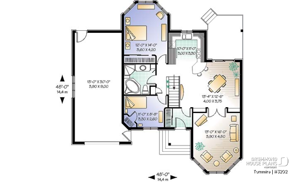 1st level - Bungalow low budget with turret, cathedral ceiling, master bedroom with lots of natural light - Turnmire