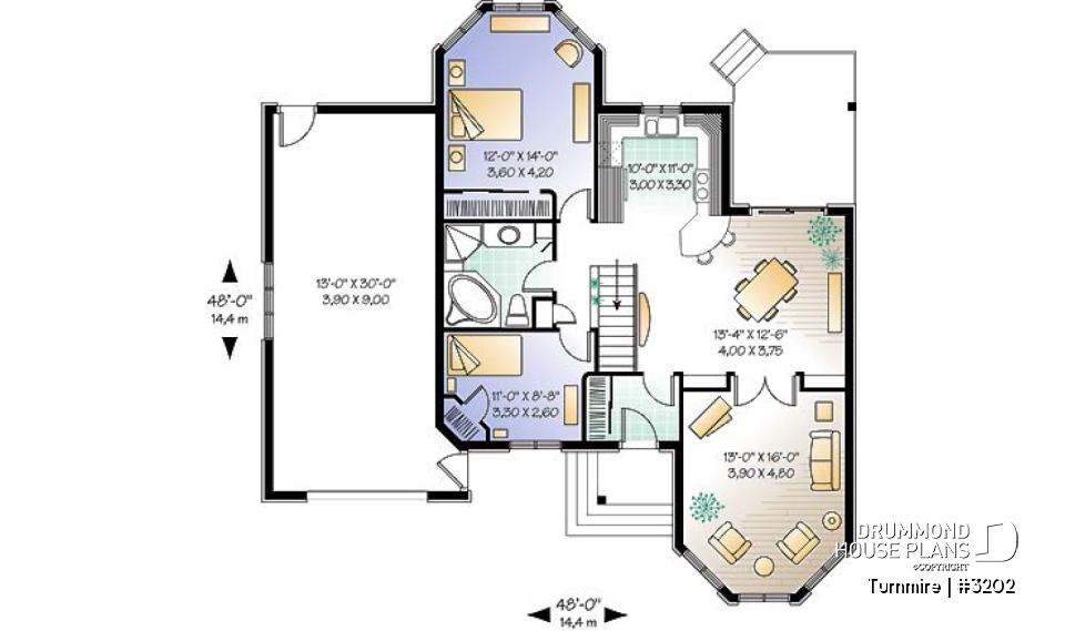 1st level - Bungalow low budget with turret, cathedral ceiling, master bedroom with lots of natural light - Turnmire