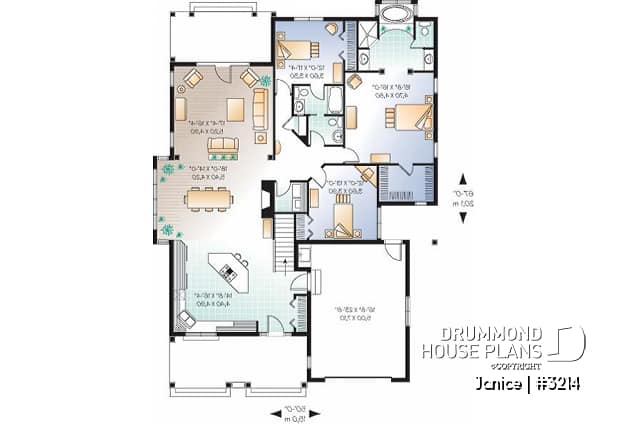 1st level - 9' ceiling, large master bedroom with en-suite, open floor plan concept, 3 good size bedrooms, garage - Janice