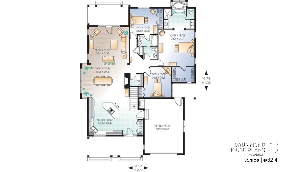1st level - 9' ceiling, large master bedroom with en-suite, open floor plan concept, 3 good size bedrooms, garage - Janice
