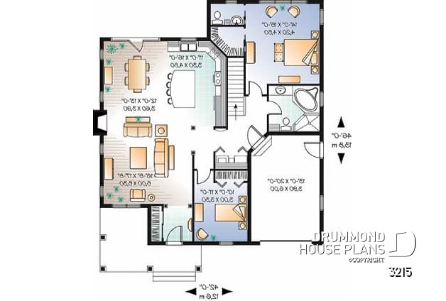 1st level - Cozy bungalow, 2 spacious bedrooms, 9' ceiling, triple garden doors, master suite, kitchen island, fireplace - Langston
