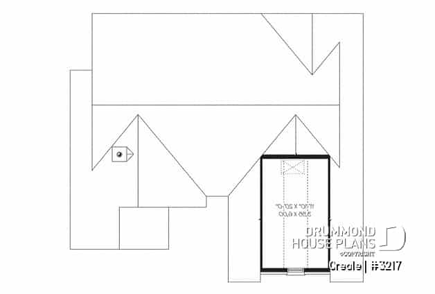 Bonus storage - 2 bedroom bungalow house plan with 2-car garage, cathedral ceiling & breafast nook - Creole