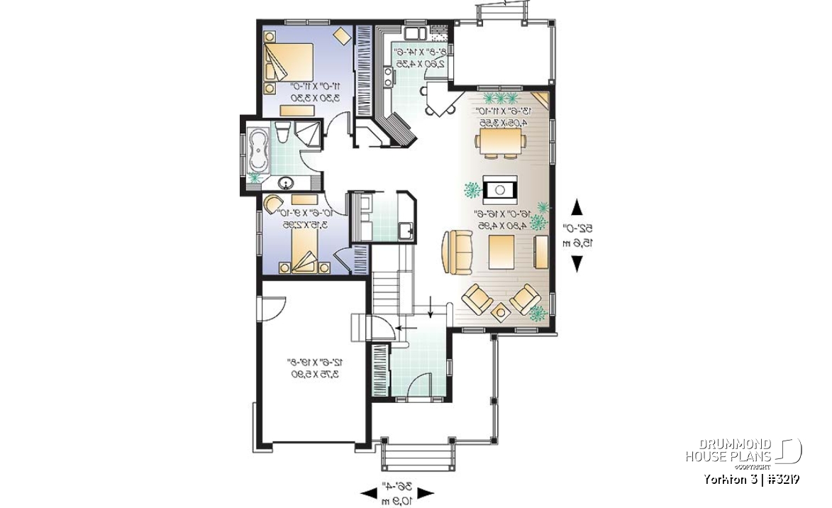 1st level - Cape Cod style ranch house plan with garage – timeless design and modern comfort. - Yorkton 3