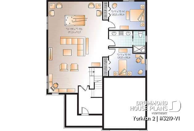 Basement - Ideal floor plans for larger family, one-storey home with finished daylight basement, garage + storage - Yorkton 2