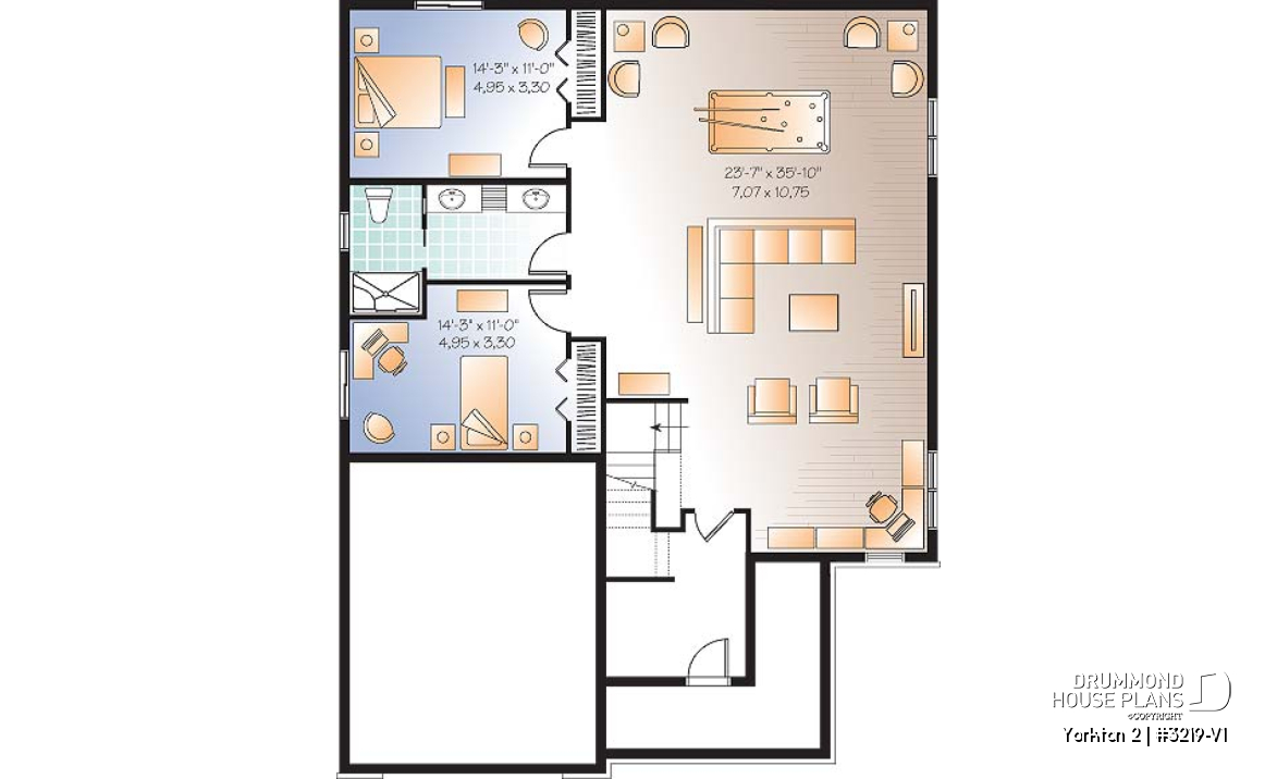 Finished basement (Optional $) - Ideal floor plans for larger family, one-storey home with finished daylight basement, garage + storage - Yorkton 2