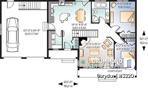 1st level - Affordable Craftsman home with unfinished basement, and 2-car garage - Corydon
