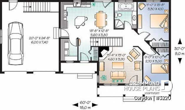 1st level - Affordable Craftsman home with unfinished basement, and 2-car garage - Corydon