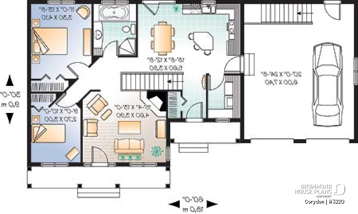 1st level - Affordable Craftsman home with unfinished basement, and 2-car garage - Corydon