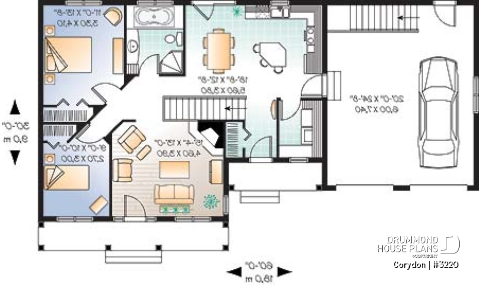 1st level - Affordable Craftsman home with unfinished basement, and 2-car garage - Corydon