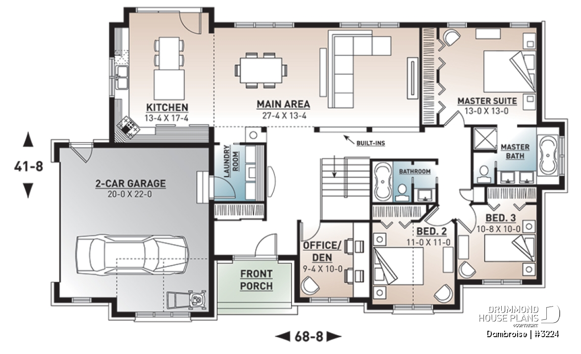 1st level - Single level Rancher with double garage, 3 beds + den, open floor plan - Dambroise