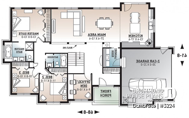 1st level - Single level Rancher with double garage, 3 beds + den, open floor plan - Dambroise