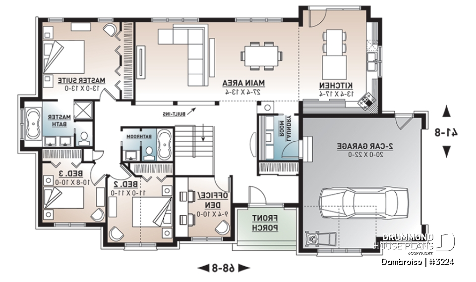 1st level - Single level Rancher with double garage, 3 beds + den, open floor plan - Dambroise