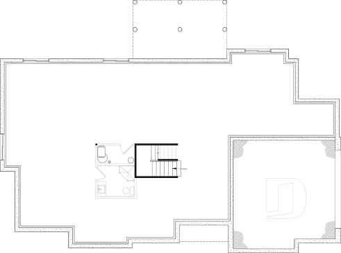 Unfinished basement - Bright Bungalow House Plan with Double Garage, Cathedral Ceiling and Up to 6 Bedrooms - Dambroise 2