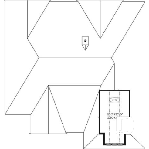 Bonus storage - Beautiful Ranch style house plan with 2-car garage, 9' ceiling, master suite, 3 bedrooms, 2 bathrooms - Oakdale 2