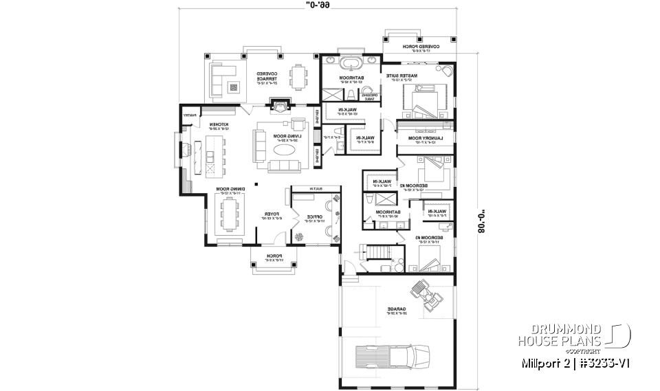 1st level - 3 to 4 bedroom country ranch, garage, master suite with private terrace, huge covered balcony, 2 family rooms - Millport 2
