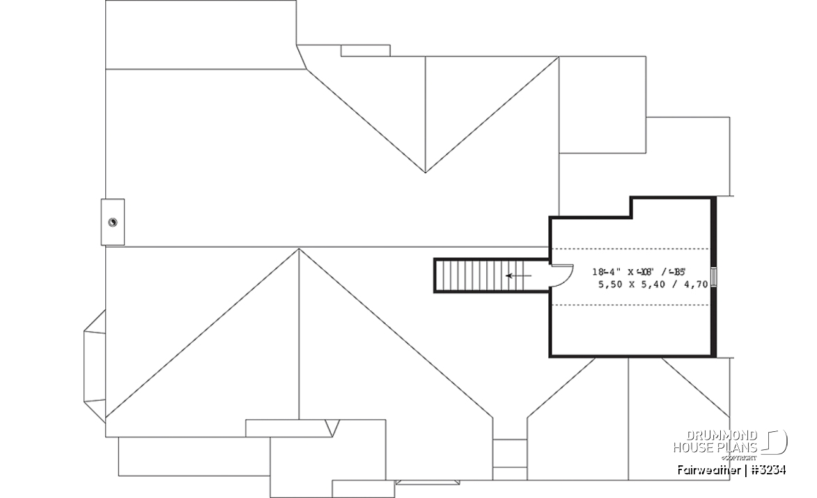 Bonus space - 3 to 4 bedroom ranch home plan, split bedrooms, large master suite, 2-car side-entry garage, large family room - Fairweather