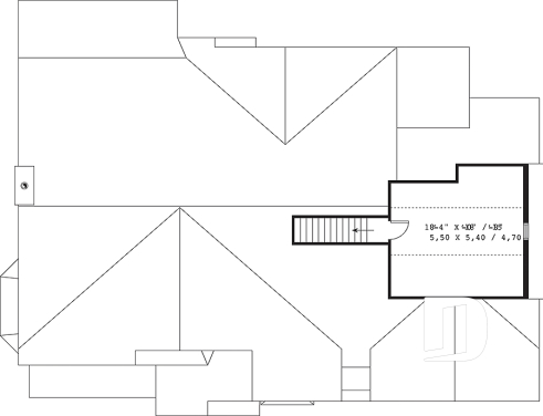 Bonus space - 3 to 4 bedroom ranch home plan, split bedrooms, large master suite, 2-car side-entry garage, large family room - Fairweather