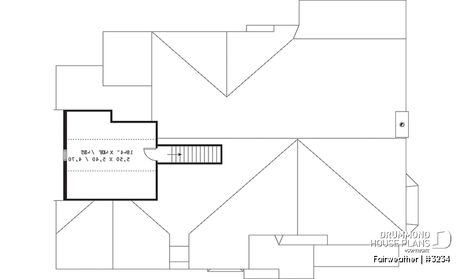 Bonus space - 3 to 4 bedroom ranch home plan, split bedrooms, large master suite, 2-car side-entry garage, large family room - Fairweather