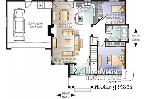 1st level - 2 bedroom open floorplan bungalow with double garage and fireplace - Newburg