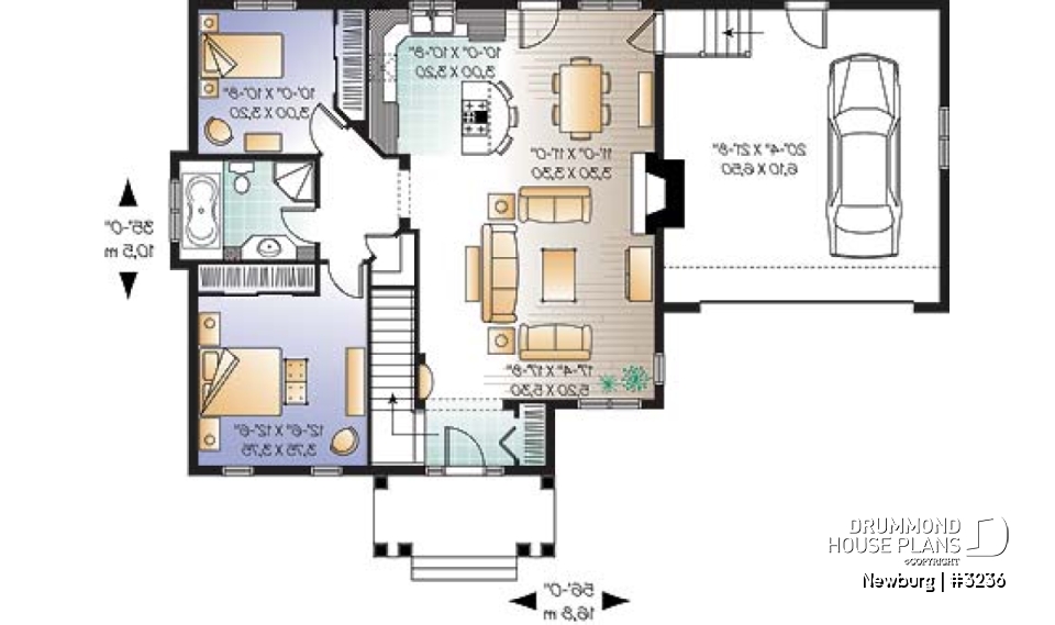 1st level - 2 bedroom open floorplan bungalow with double garage and fireplace - Newburg