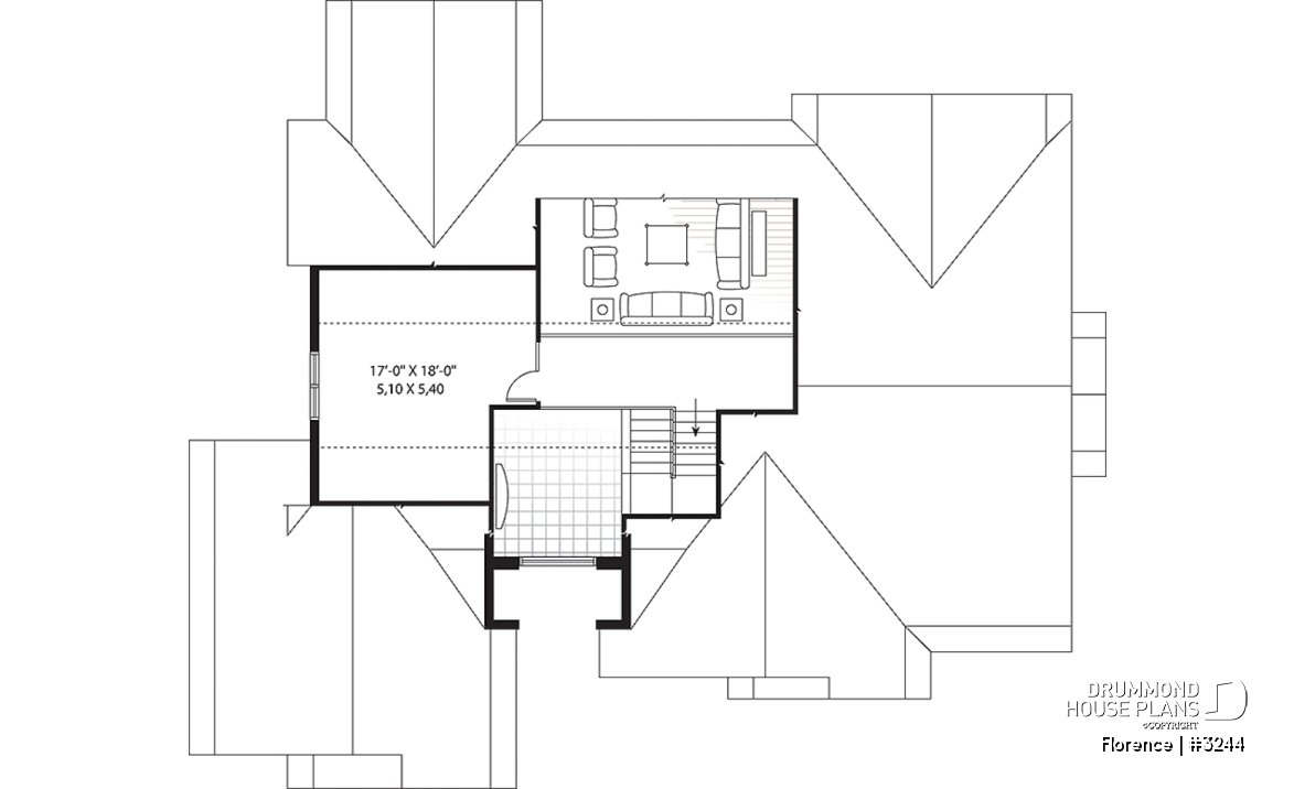 Bonus space - Florida style house plan, large master suite, home office, open floor plan, large laundry room, bonus space - Florence