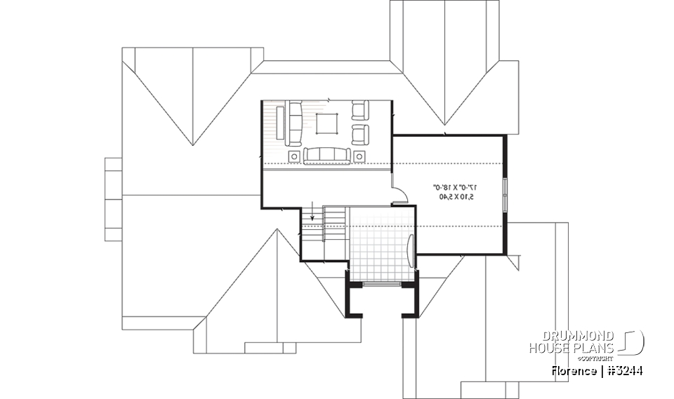 Bonus space - Florida style house plan, large master suite, home office, open floor plan, large laundry room, bonus space - Florence