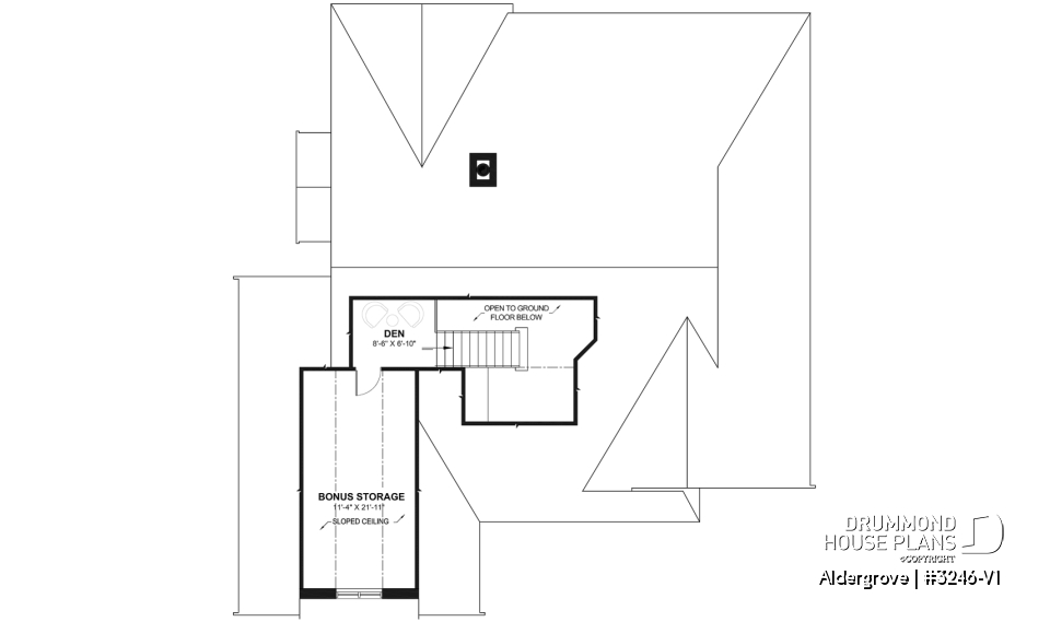 Bonus space - Modern Craftsman house plan, main floor master suite, perfect lakefront home plan - Aldergrove