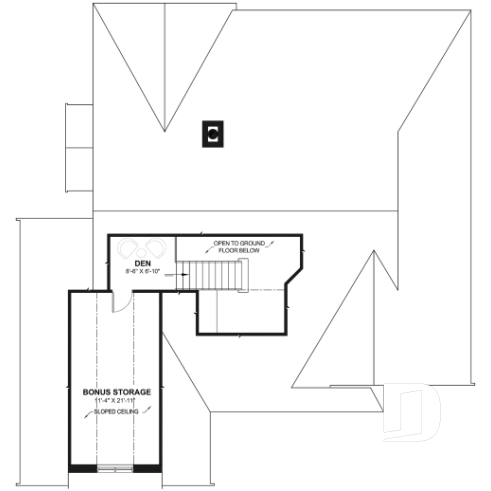 Bonus space - Modern Craftsman house plan, main floor master suite, perfect lakefront home plan - Aldergrove