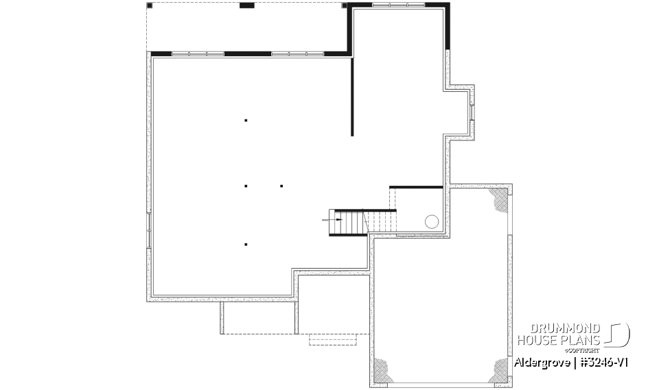 Unfinished basement - Modern Craftsman house plan, main floor master suite, perfect lakefront home plan - Aldergrove