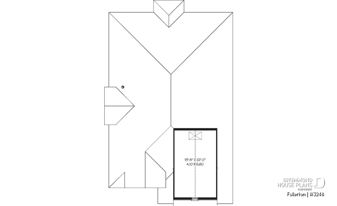 Bonus storage - Craftsman 3 bedroom, 2 bathroom one-storey house plan, lanai, 2-car garage, laundry, fireplace - Fullerton