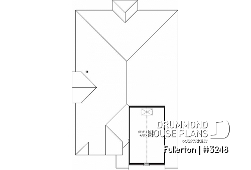 Bonus storage - Craftsman 3 bedroom, 2 bathroom one-storey house plan, lanai, 2-car garage, laundry, fireplace - Fullerton