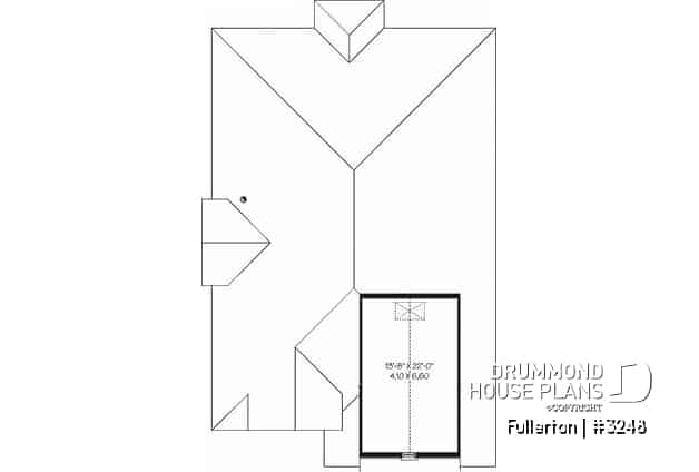 Bonus storage - Craftsman 3 bedroom, 2 bathroom one-storey house plan, lanai, 2-car garage, laundry, fireplace - Fullerton