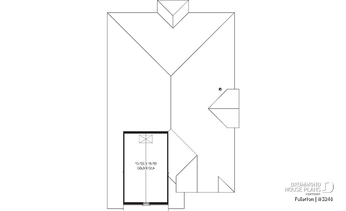 Bonus storage - Craftsman 3 bedroom, 2 bathroom one-storey house plan, lanai, 2-car garage, laundry, fireplace - Fullerton