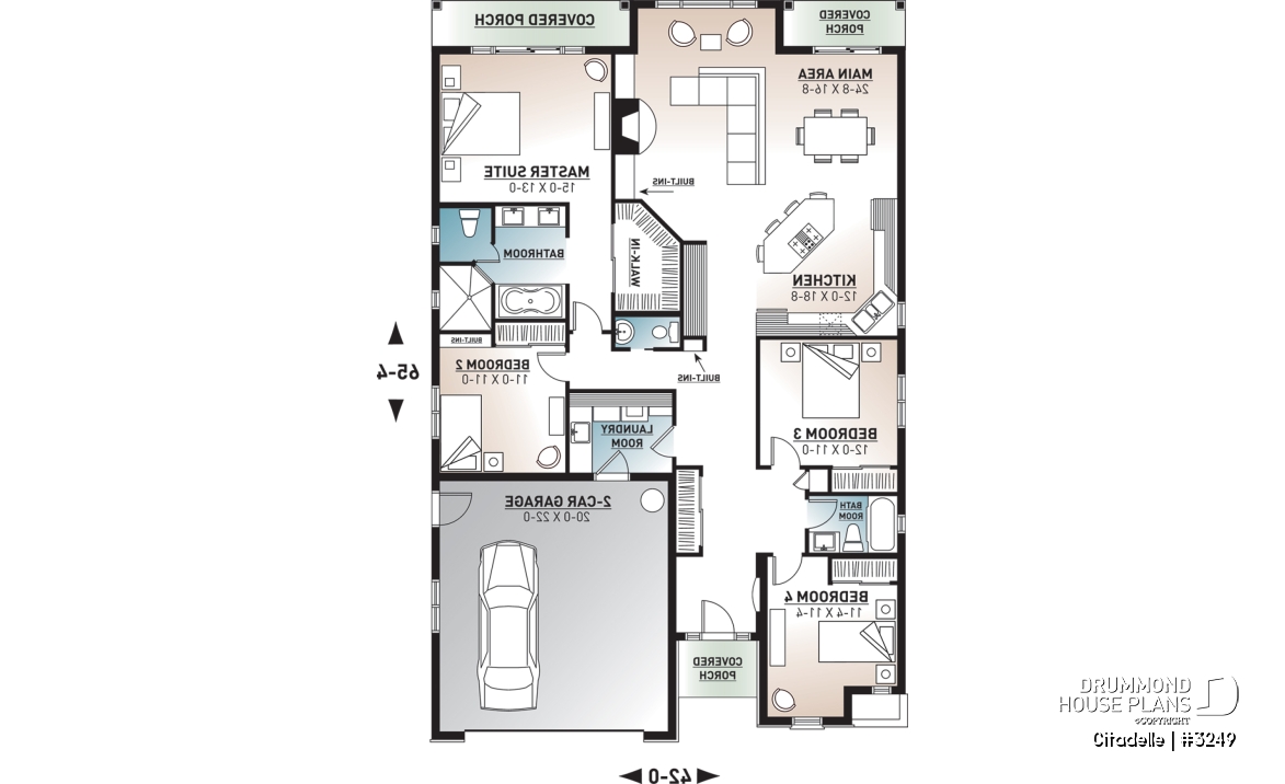 1st level - 4 bedroom, one storey Craftsman with ample storage and laundry area - Citadelle