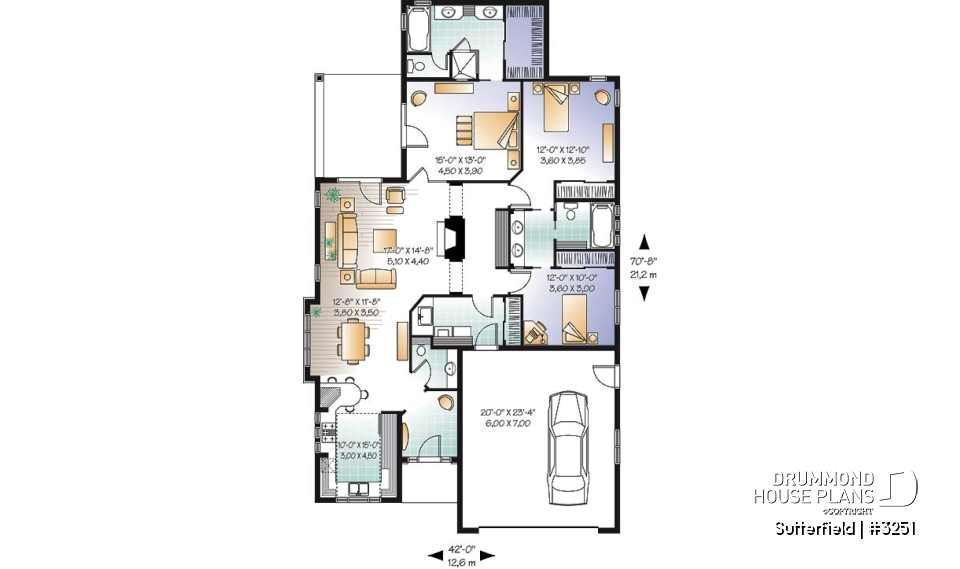 1st level - 3 bedroom Florida style single storey with double garage and lanai - Sutterfield