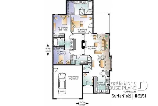 1st level - 3 bedroom Florida style single storey with double garage and lanai - Sutterfield